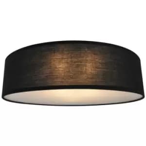 Zumaline Clara 40cm Cylindrical Ceiling Light, Black, 2x E14