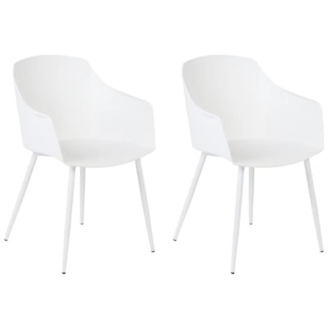 Beliani Set Of 2 Dining Chairs Fonda White