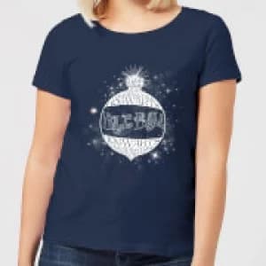 Harry Potter Yule Ball Baubel Womens Christmas T-Shirt - Navy - XXL