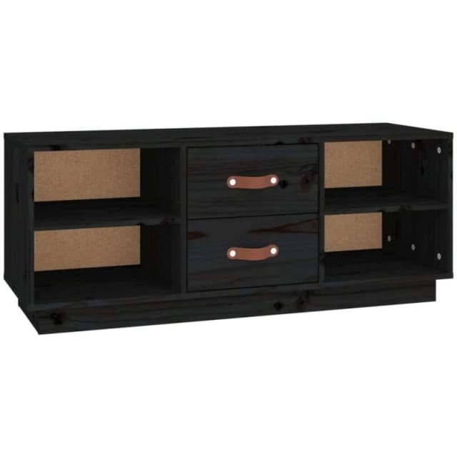 VIDAXL TV Cabinet Black 100x34x40cm Solid Wood Pine Vidaxl 8720287203148