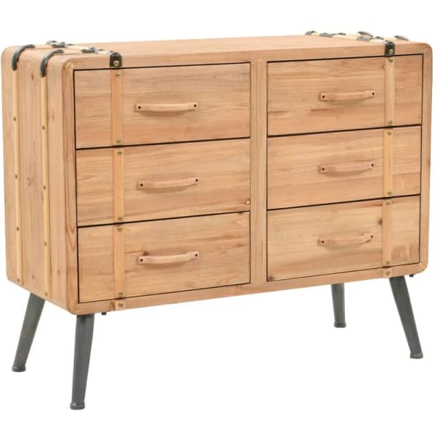 vidaXL Solid Fir Wood Drawer Cabinet 91x35x73cm Home Sideboard Storage Unit