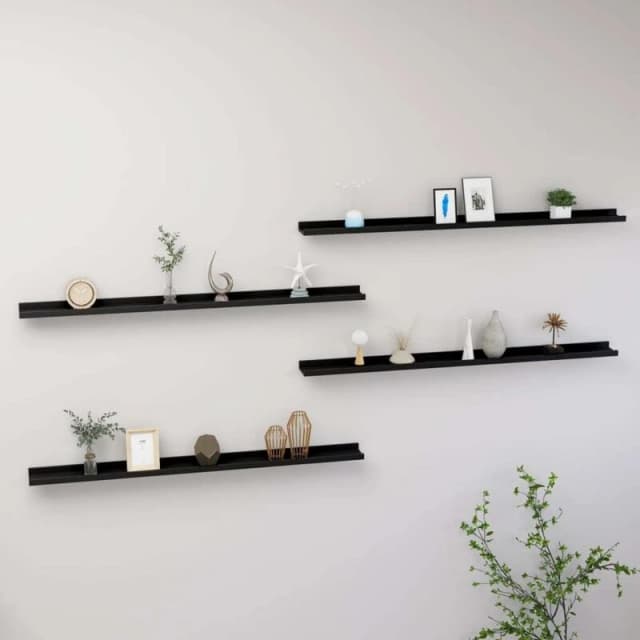 VIDAXL Wall Shelves 4 pcs Black 115x9x3cm Vidaxl 8720286417720