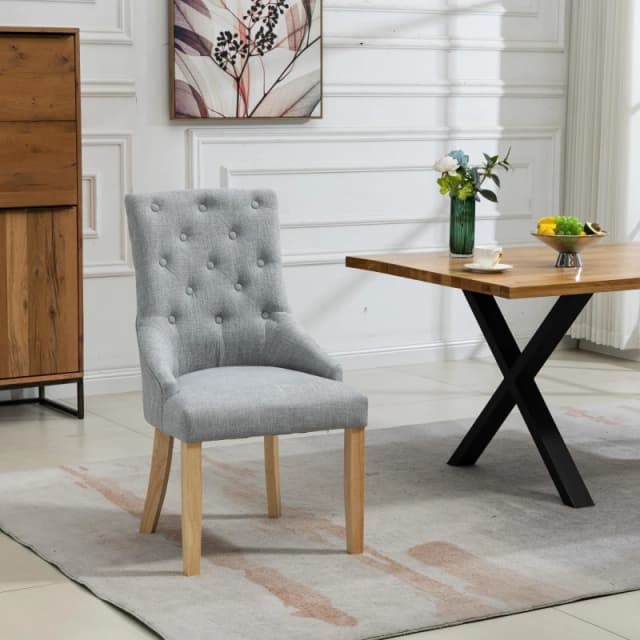 Artemis Home Ravenna Fabric Dining Chairs - Set of 2 in Grey Grey Unisex