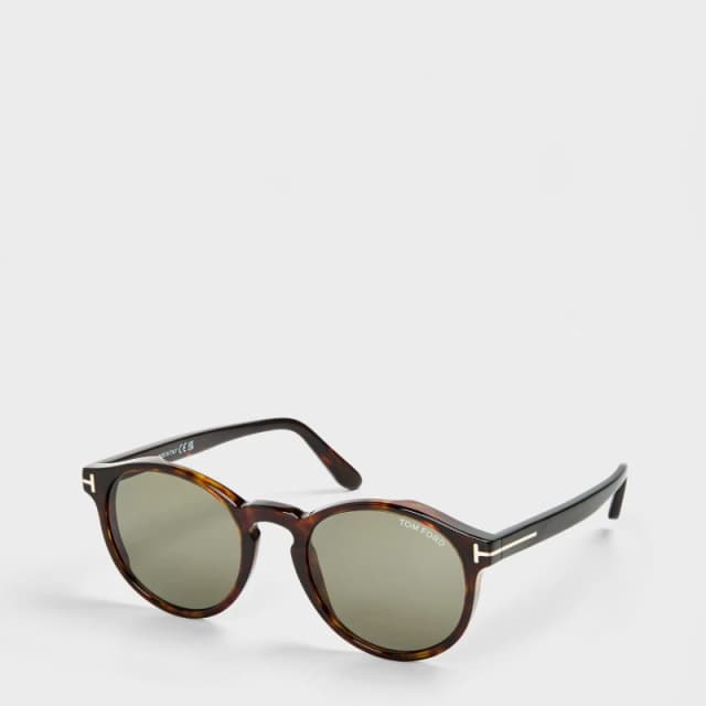 Tom Ford Mens Ian-02 Round Sunglasses Brown VYBDH Male