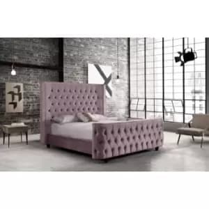 Harmony Bed Small Double Plush Velvet Pink