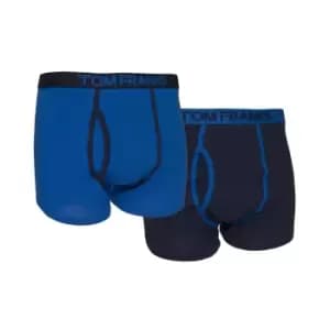 Mens Keyhole Boxer Trunks/Shorts (Pack Of 2) (Medium) (Blue)