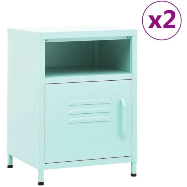 VIDAXL Nightstands 2 pcs Mint 35x35x51cm Steel Vidaxl 8720286847619