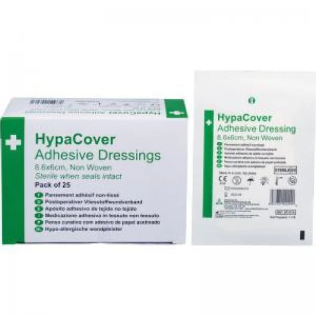 HypaCover Adhesive Dressing Medium 8.6cm x 6cm Non Woven (Pack 25)...