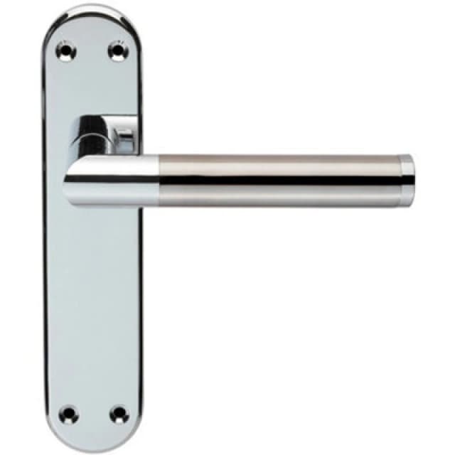Loops Round Bar Lever on Latch Backplate Door Handle 180 x 40mm Chrome & Nickel Metallics