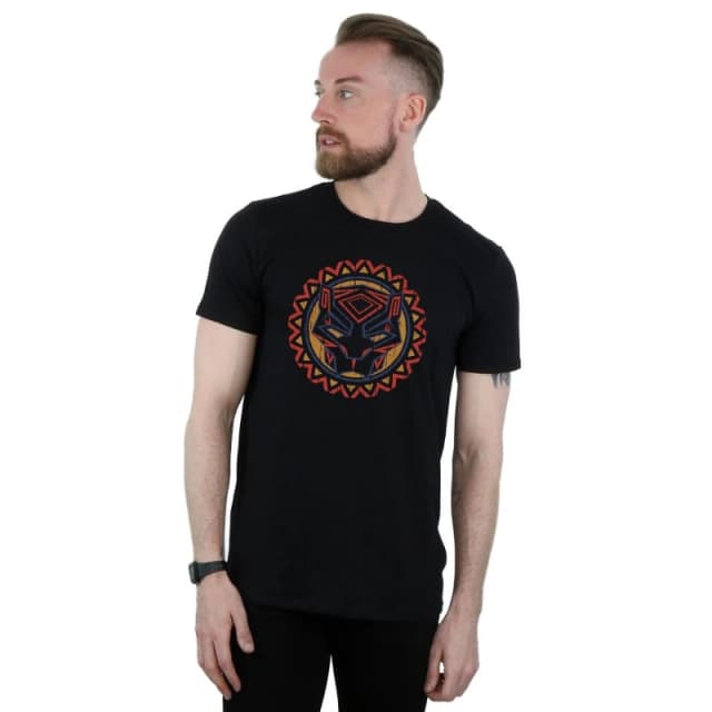 Marvel Marvel Men Black Panther Tribal Panther Icon T-Shirt Size: Small Black S Male 5057736558294