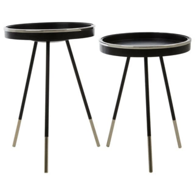 Premier Housewares Hall Set Of 2 Side Tables Black