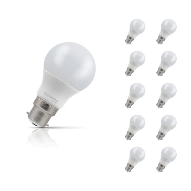 Crompton Lamps LED GLS Light Bulb B22 9.5W (75W Eqv) Cool White 4000K Bayonet Thermal Plastic Opal