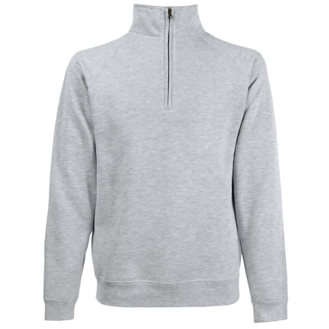 Fruit Of The Loom Fruit of the Loom Men Zip Neck Sweatshirt in Grey Size: Small Grey S Male 5055747637199