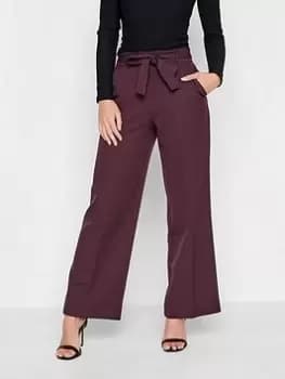 PixieGirl Petite Belted Wide Leg Trouser, Red, Size 10, Women