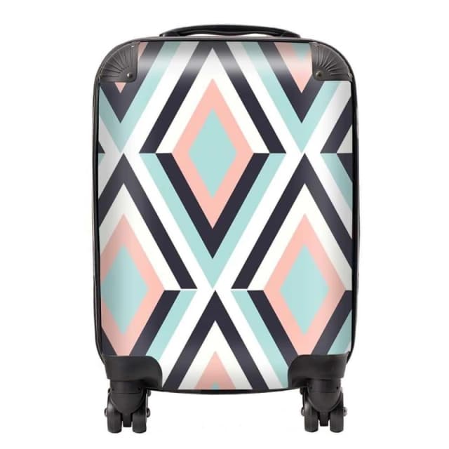 Warren Reed - Designer Zig Zag Abstract Pattern Suitcase in Blue Size: Large Blue Unisex Large