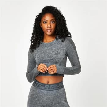 Everlast Seamless Long Sleeve Crop Top - New Charcoal