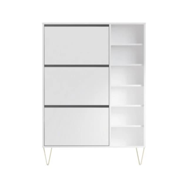 Timber Art Design Monaco 3 Drawer Shoe Cabinet In White
