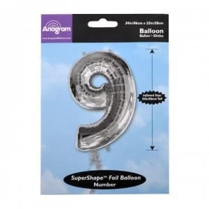 Partymor S/Shape No 9 Slv Bal74 - Silver