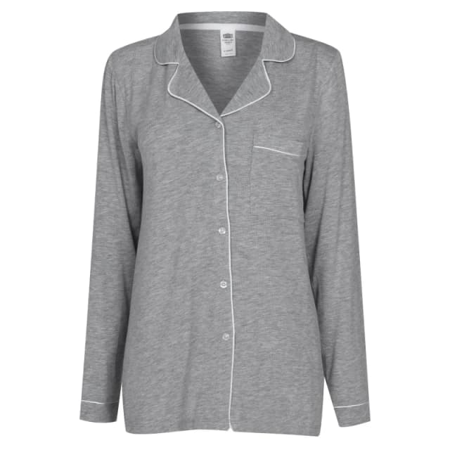 Chelsea Peers Modal Button Up Pyjama Set Grey female 8 (XS)