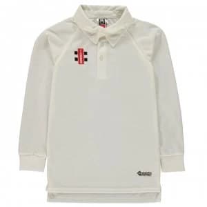 Gray Nicolls Matrix Long Sleeve Cricket Shirt - White