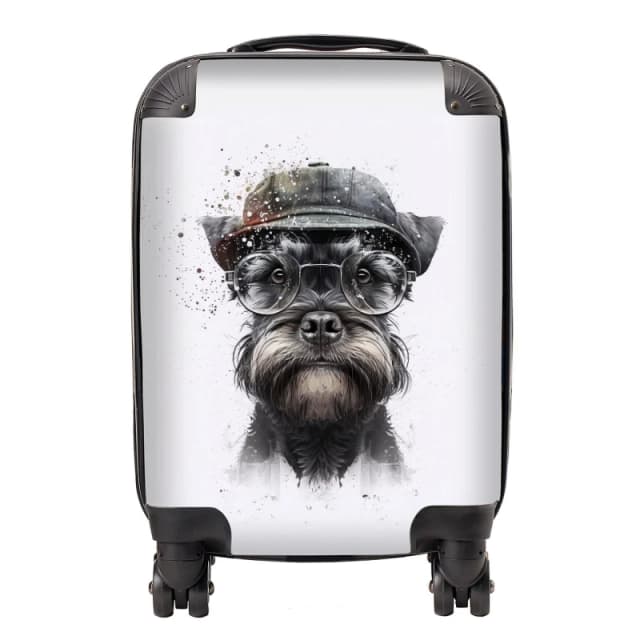 Warren Reed Designer Miniature Schnauzer Dog Splashart Suitcase - Large