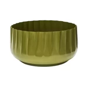 Hudson Corrugated Bowl Planter Green