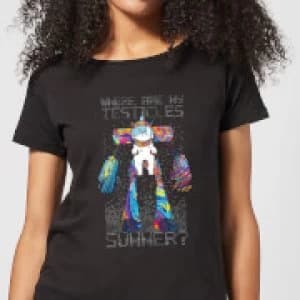 Rick and Morty Where Are My Testicles Summer Womens T-Shirt - Black