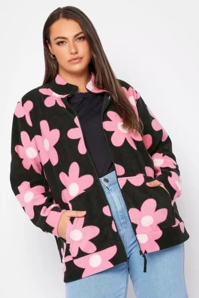 Printed Zip Fleece Jacket