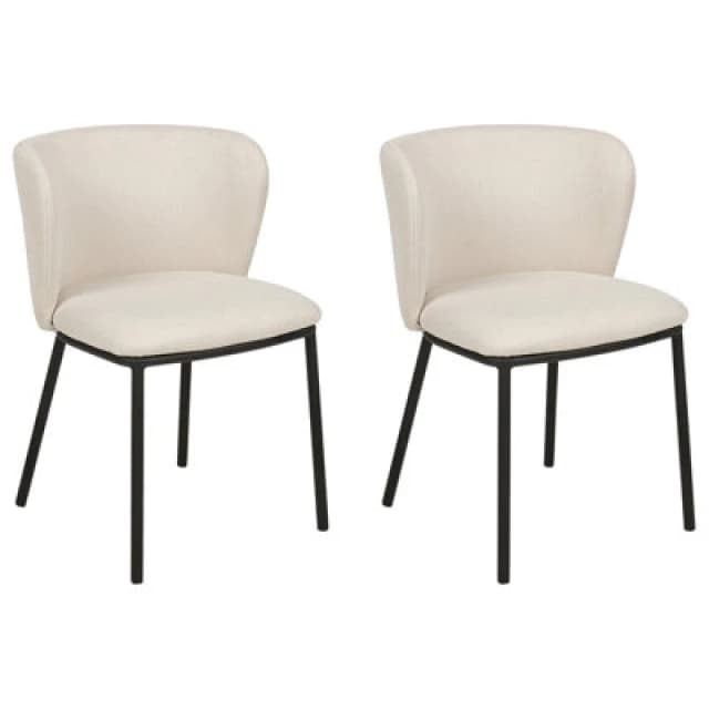 Beliani Set Of 2 Dining Chairs Mina Off-White