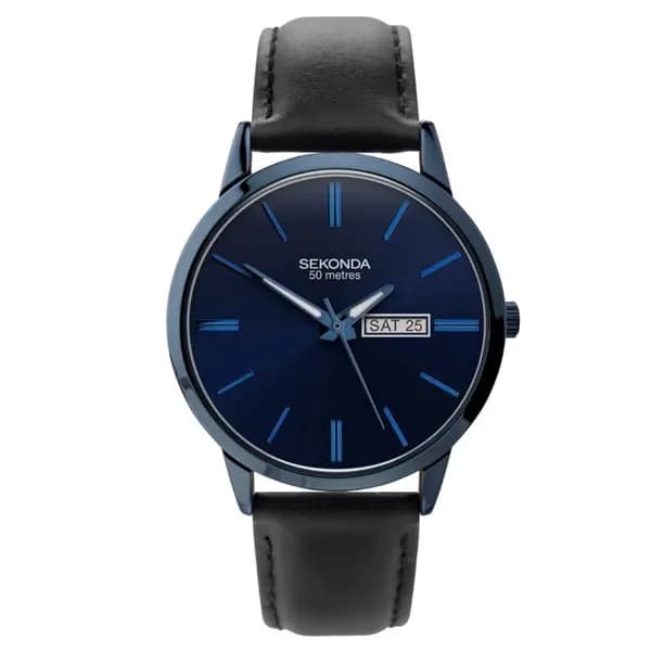 Sekonda 1843 Blue Dial Black Strap Watch - W31217