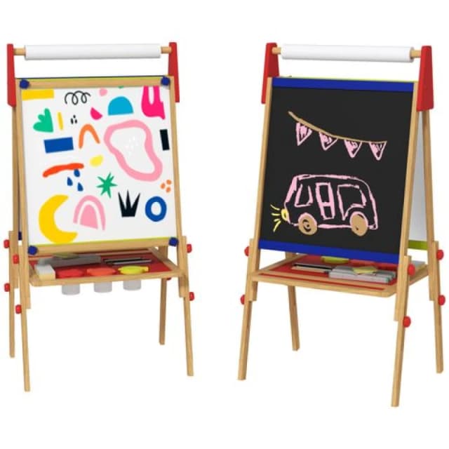 AIYAPLAY 3 in 1 Kids Easel with Paper Roll TJ Hughes Natural 5061025079339