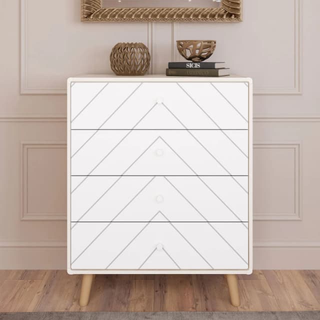 Seconique Dixie 4 Drawer Chest - Dusty Grey/White, Grey 100-102-228