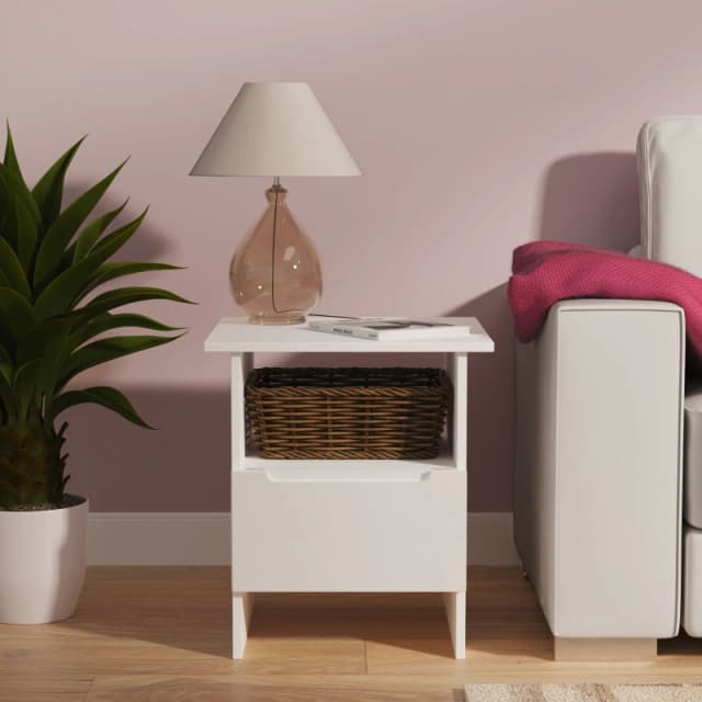 Ready Assembled 2 U Lucca Bottom Drawer Lamp Table (Ready Assembled) in White Size: Small White Unisex Small