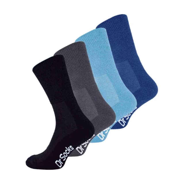 Dr.Socks Dr.Socks Men 4 Pack Extra Wide Non Elastic Bamboo Diabetic Socks Size: 9-11 Multi 9-11 Male 5060910929056