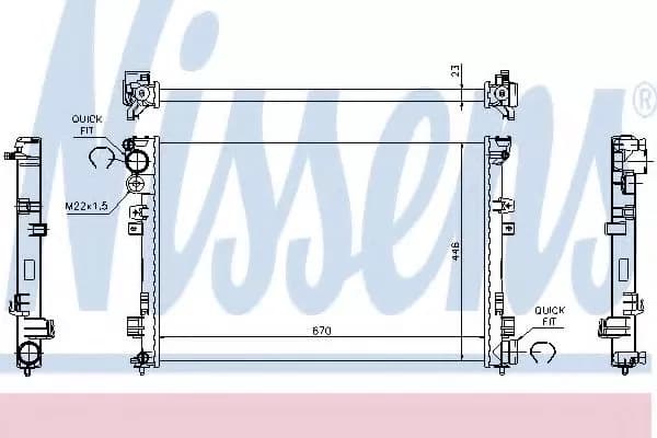 NISSENS Engine radiator FIAT,PEUGEOT,CITROEN 61875A 1301LV,1301LW,1301LX Radiator, engine cooling,Radiator,Engine cooler 1301NC,1301NE,1301P2,1301P3