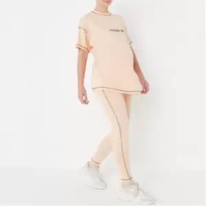 Missguided Contrast Stitch Legging - Nude