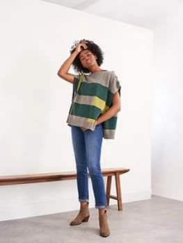 White Stuff Aspen Fleck Poncho - Grey