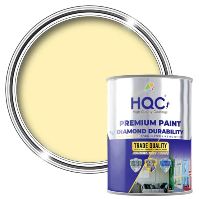 HQC PAINTS Durable Kitchen Matt Paint - 20L in Light Yellow Light Yellow Unisex 20L