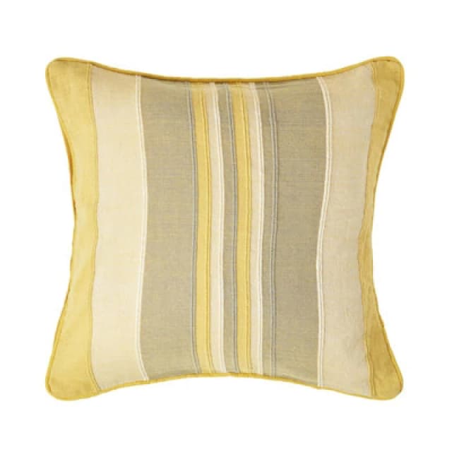 Homescapes Cotton Striped Yellow Cushion Cover Morocco , 60 X 60 Cm