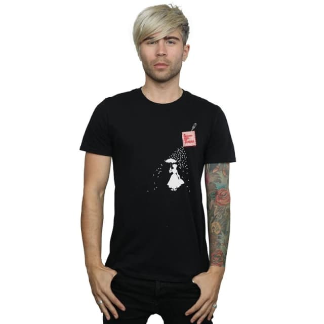 Disney Men Mary Poppins Spoonful Of Sugar T-Shirt in Black Size: Small Black S Male 5057864438857