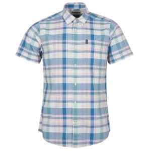 Barbour Mens Highland Check 55 S/S Shirt Pigment Blue Large