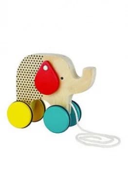 Petit Collage Jumping Jumbo Elephant Wooden Pull Along Toy