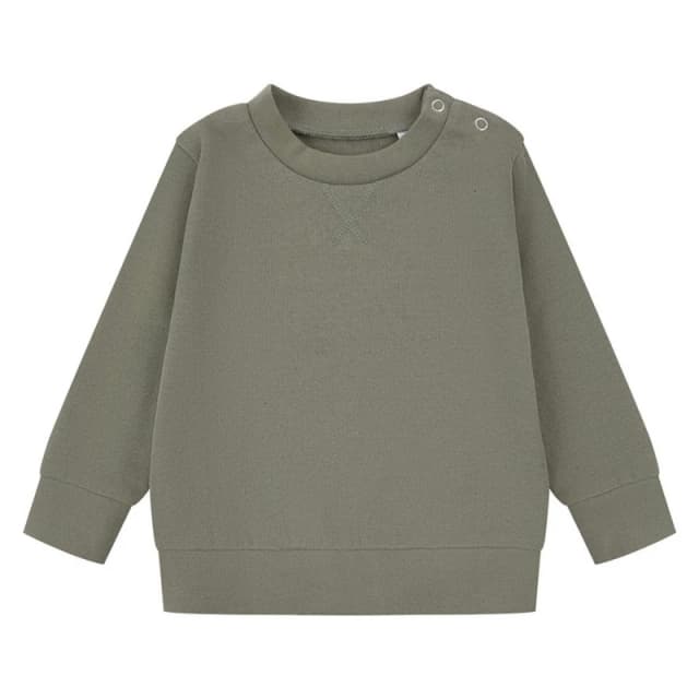 Larkwood Plain Sweatshirt in Khaki Size: 3-4 Years Khaki Unisex 3-4 Years