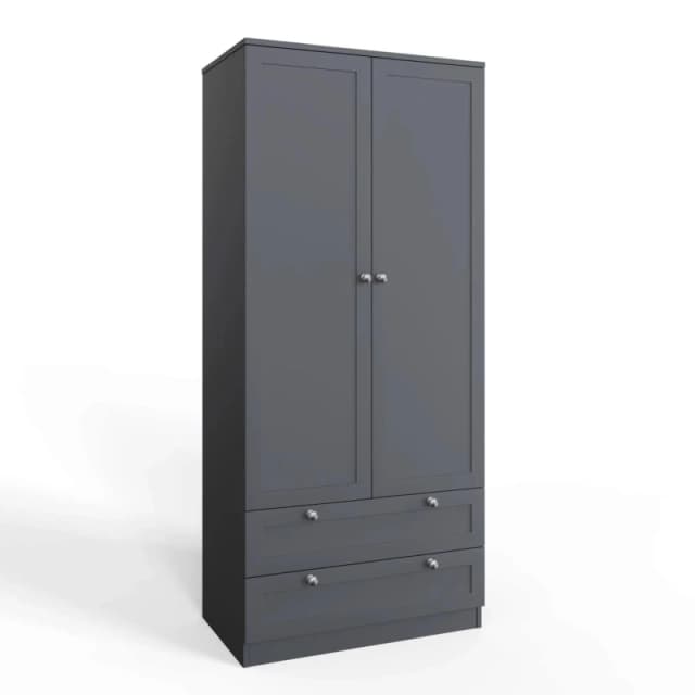 FWStyle FWStyle Dark Matt Grey 2 Door With 2 Drawers Wardrobe Grey One Size Unisex 5056413129307