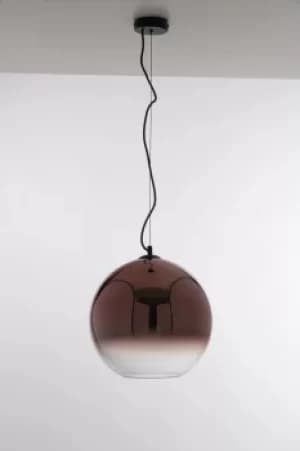 Marte Globe Dome Pendant, Copper, Clear, E27