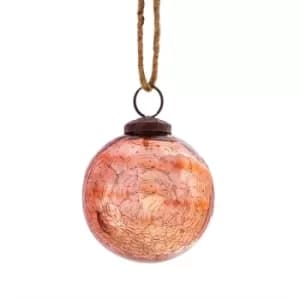 Copper Crackle Glass Bauble