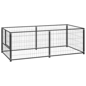 VidaXL Dog Kennel Black 200x100x70cm Steel