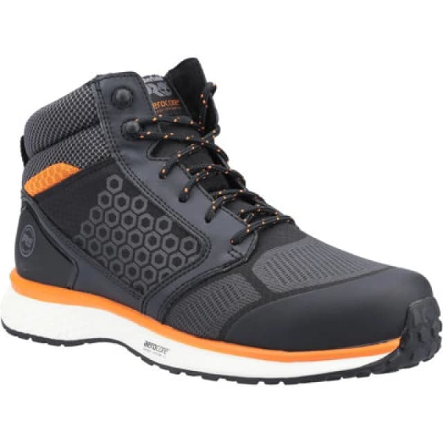 Timberland Pro Mens Reaxion Mid Safety Trainer Boots in Black/Orange, Size 12 Fibreglass 32728-55901