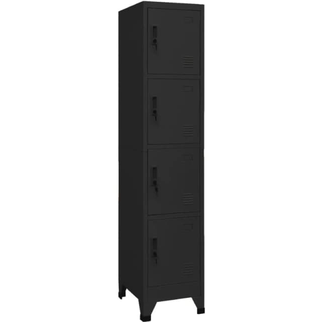 VIDAXL Locker Cabinet Black 38x45x180cm Steel Vidaxl 8720286700921