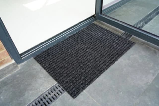 Non Slip Coir Style Heavy Duty Rubber Back Door Mats Anthracite 50X80 Cm